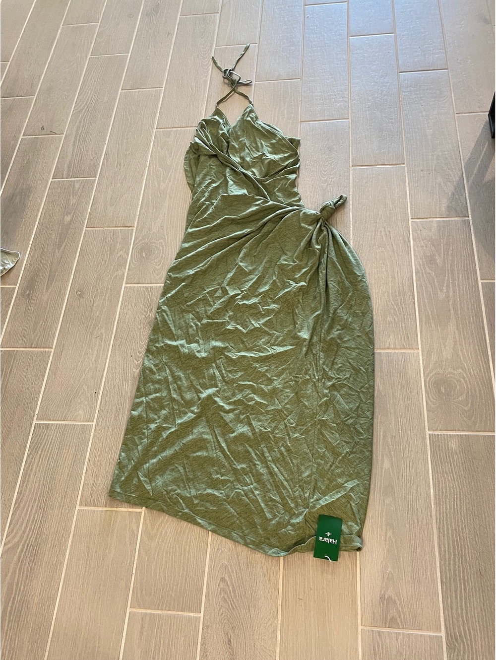 Halara Green Wrap Dress XS New with Tags